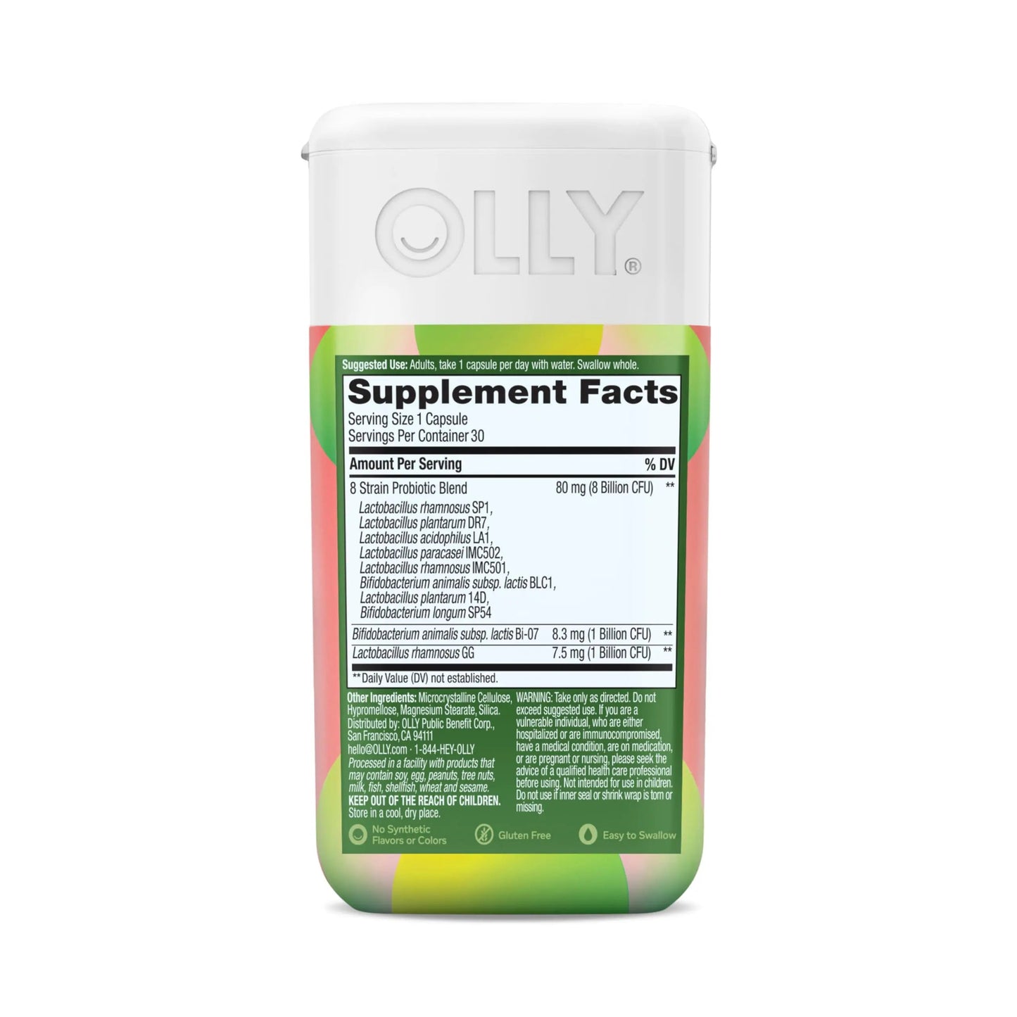 OLLY Big 10 Probiotic, Supports a Healthy Gut Microbiome,* 10 Billion CFUs, 30 Day Supply - 30 Count OLLYBuy Supplements Australia
