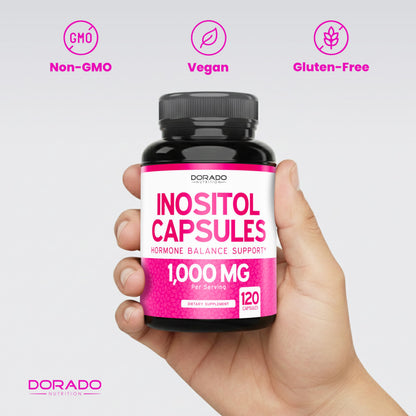 Inositol Capsules (Myo Inositol) (1000mg Per Serving 120 Capsules) Myo Inositol Supplement for Women Hormone Balance Support - Vegan Safe - Third Party Tested - Gluten Free & Made in USA (120 Count) DORADO NUTRITIONBuy Supplements Australia