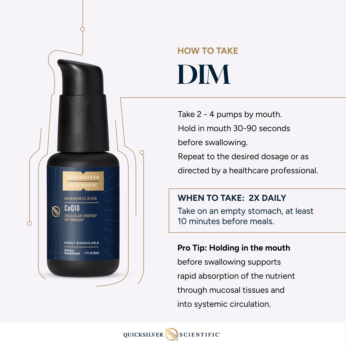 Quicksilver Scientific Nanoemulsified DIM - Liposomal DIM Supplement to Support Healthy Hormone Balance for Women & Men - Soy-Free Detox & Immune Support (1.7oz / 50ml) Quicksilver ScientificBuy Supplements Australia