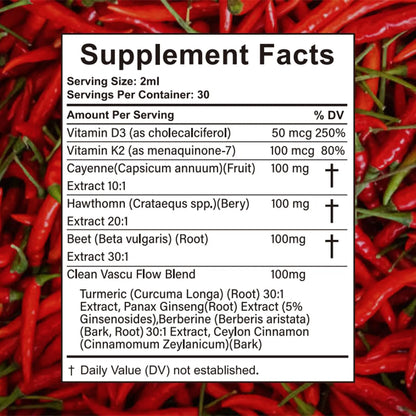Velestoff Cayenne Pepper Drops, Cayenne Circulation Blend with Hawthorn Beet Root Turmeric Vitamin K2 D3 - Vegan, Non-GMO - 2FL.OZ (2 PCS) Velestoff buy supplements Au