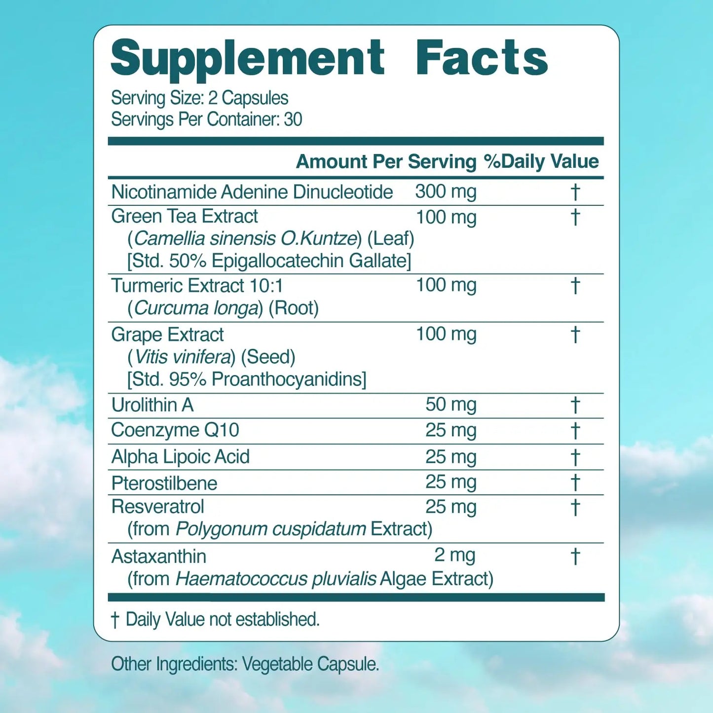 NAD+ Elite Complex – Direct NAD+ 300 mg with Urolithin A, Resveratrol, CoQ10 & Antioxidant Blend – Cellular Energy, Mitochondrial Support & Healthy Aging – Vegan, Non-GMO, 60 Capsules (30 Servings) Simply Nature's PledgeBuy Supplements Australia