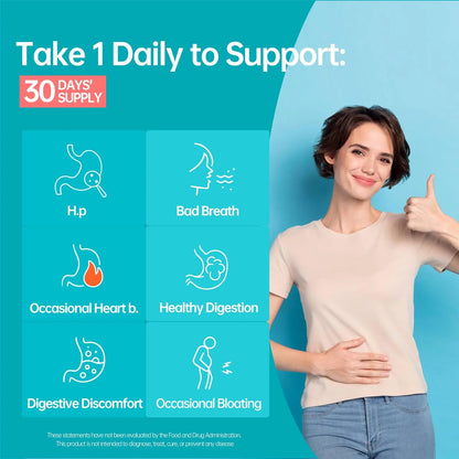 5-in-1 High Potency H. Pylori Probiotic, 1 Per Day - Supports Gastric Lining Integrity, Occasional Indigestion, Acid Comfort - Pylopass Lactobacillus Reuteri, Gluten Free, Vegan, 30ct, Made in Germany purmeoBuy Supplements Australia