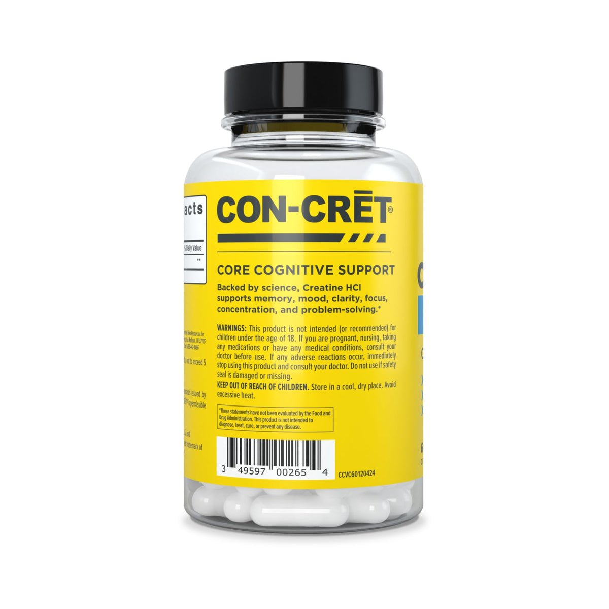 CON-CRET Creatine HCl for Brain Health Capsules – Clinically Tested Support for Memory, Focus, Concentration, Problem-Solving, Clarity, and Mood.* | Made in USA (60 Day Supply) CON-CRETBuy Supplements Australia