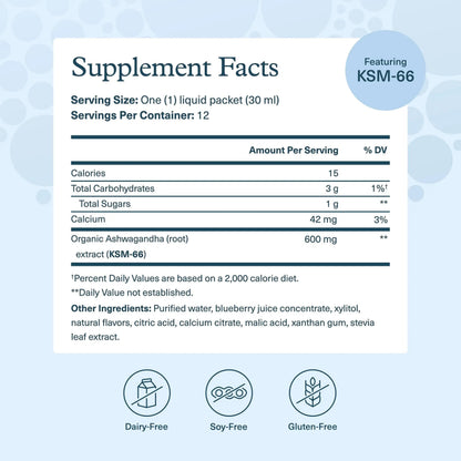 Youtheory Ashwagandha Liquid - with Organic KSM-66 Ashwagandha - Herbal Blend to Support Stress Relief & Energy Levels* - Helps Support Mood* - 1 oz Single Serve Packet, Pack of 12 YoutheoryBuy Supplements Australia