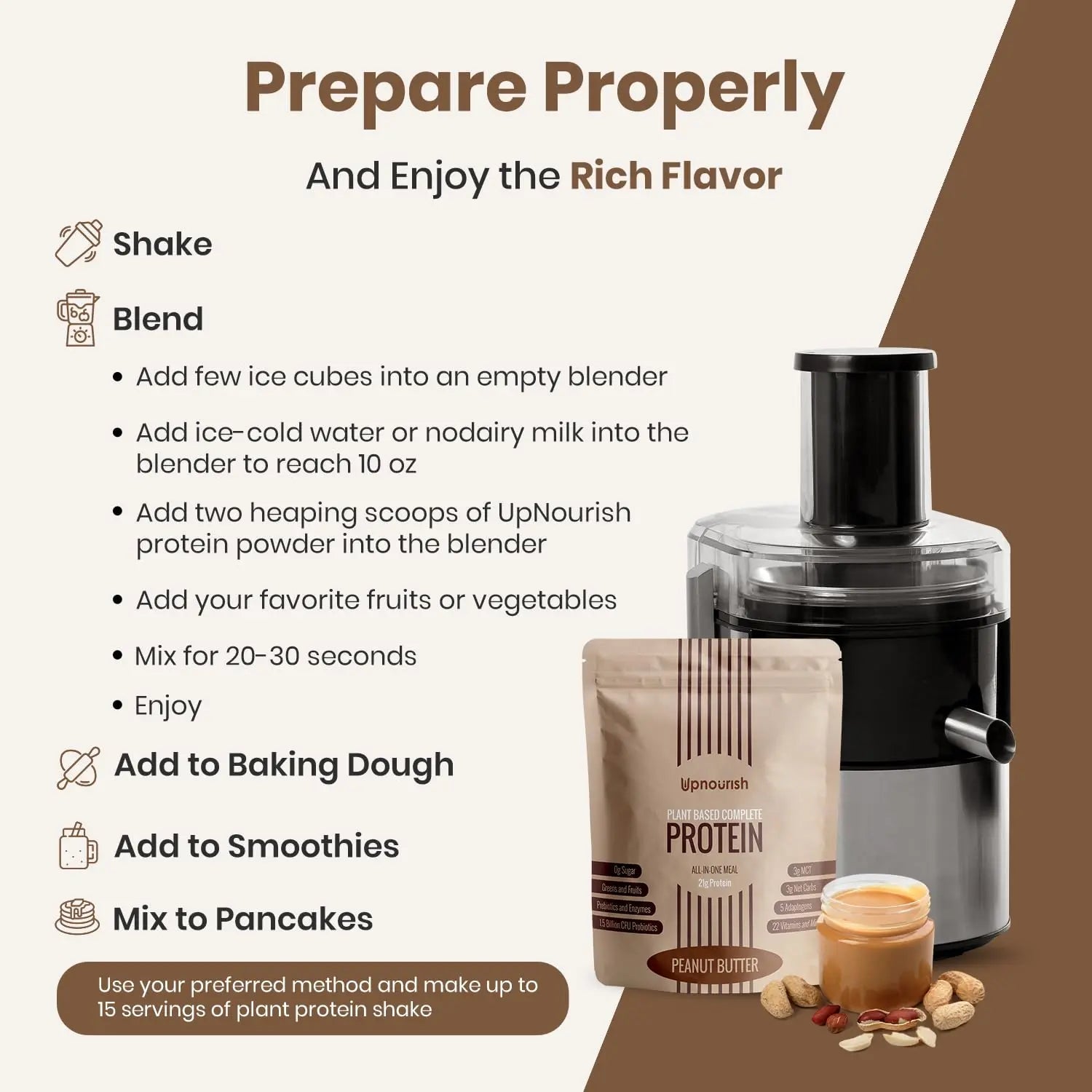 UpNourish Peanut Butter Vegan Protein Powder 54 Superfoods Powder,1.5 Billion CFU Probiotics 21g Plant Based Protein,No Sugar No Dairy No GMO Dairy Free,Meal Replacement Shake Keto-Friendly Low-Carb Diet,15 Servings UpNourish buy supplements Au