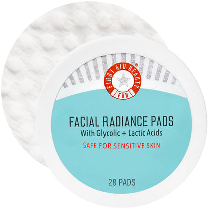 First Aid Beauty - Facial Radiance Pads with Glycolic & Lactic Acids, Daily Exfoliating Pads