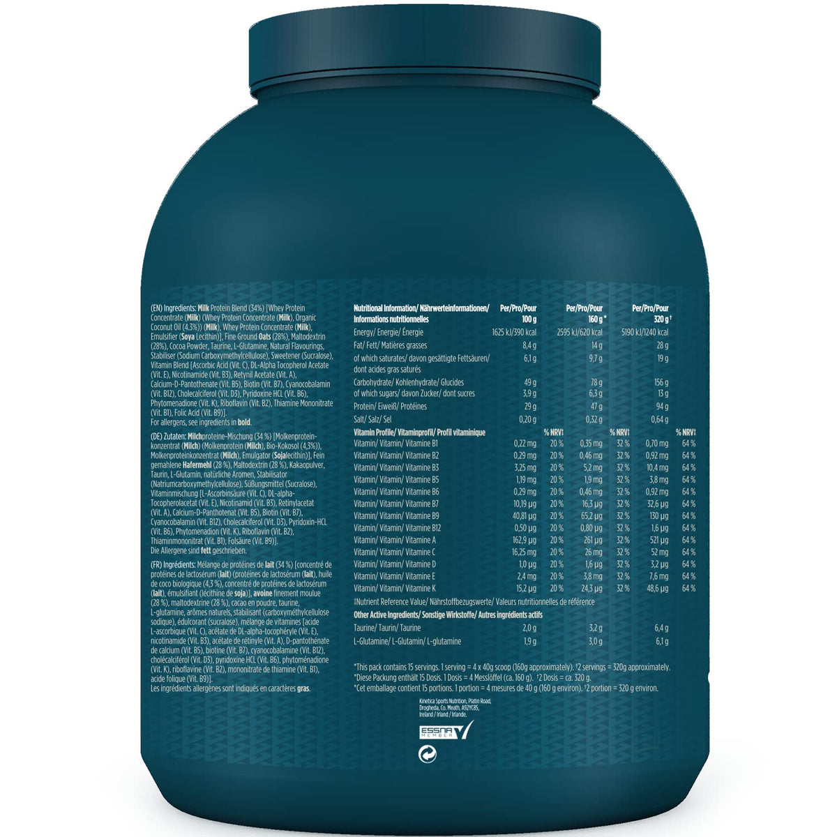 Kinetica OatGain Weight Gainer 600+ Calories & 47g Protein per Serving, 2.4 kg KineticaBuy Supplements Australia