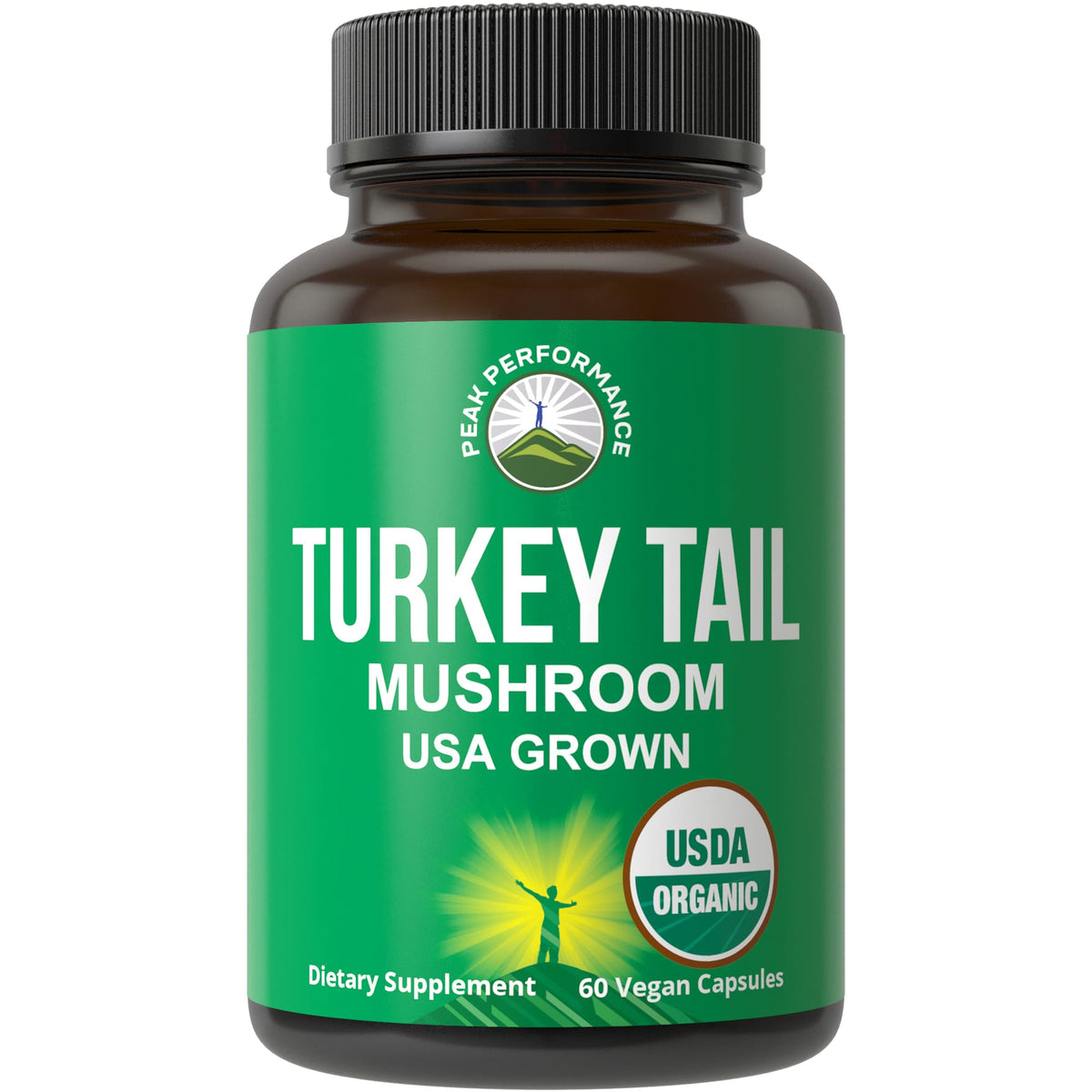 Peak Performance Organic Turkey Tail Capsules - USA Grown Made with Real Turkey Tail Mushroom. Immune System Support Naturally Harvested Mushroom Supplements for Immunity. Vegan Supplement Extract Peak PerformanceBuy Supplements Australia