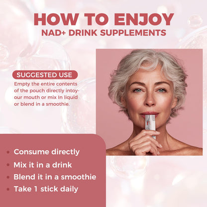 NAD+ Liquid Supplement 1000mg 30 Sachet, Nicotinamide Riboside & Resveratrol with PQQ DNA Repair Advanced NAD Supplement for Men & Women,Boosts Cellular Energy NEWOLITEBuy Supplements Australia
