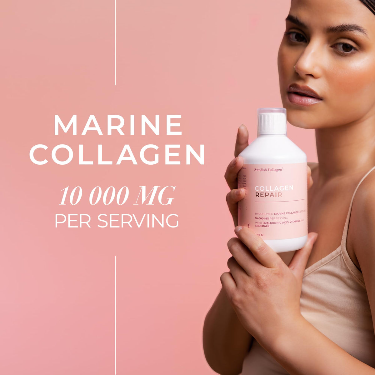Swedish Collagen Repair | 10,000 mg Hydrolyzed Marine Collagen Liquid Supplement - 500 ml, 20 Day Supply I Hyaluronic Acid, Biotin & Vitamin C for Healthy Hair, Skin, Nails & Joints | Sugar-Free Swedish Collagen buy supplements Au