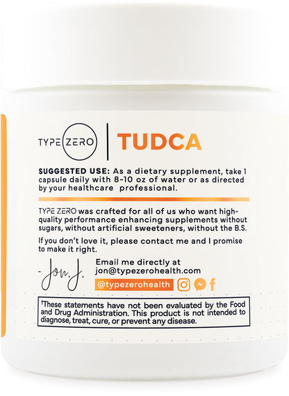 Type Zero Clean TUDCA Capsules 250mg - Pure Tauroursodeoxycholic Acid Supplement - Bile Salt Derivative - 60 Capsules, 60 Servings Type ZeroBuy Supplements Australia