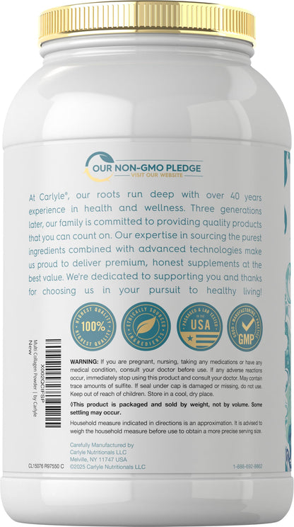 Carlyle Multi Collagen Peptides Powder 40 oz | Type I, II, III, V, X | Supplement Blend with Protein | Multi Food Sourced | Non-GMO, Gluten Free Carlyle buy supplements Au