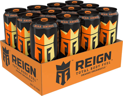 Reign Total Body Fuel, Orange Dreamsicle, Fitness & Performance Drink, 16 Fl Oz (Pack of 12) ReignBuy Supplements Australia