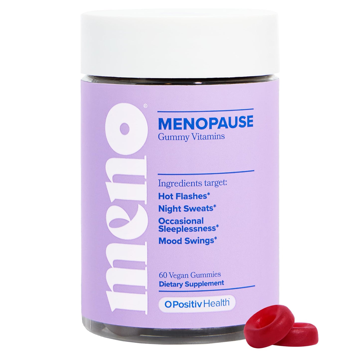 O Positiv MENO Gummies for Menopause, 30 Servings (Pack of 1) - Hormone-Free Supplements for Women with Black Cohosh & Ashwagandha KSM-66 - Helps Alleviate Hot Flashes, Night Sweats, & Mood Swings O PositivBuy Supplements Australia
