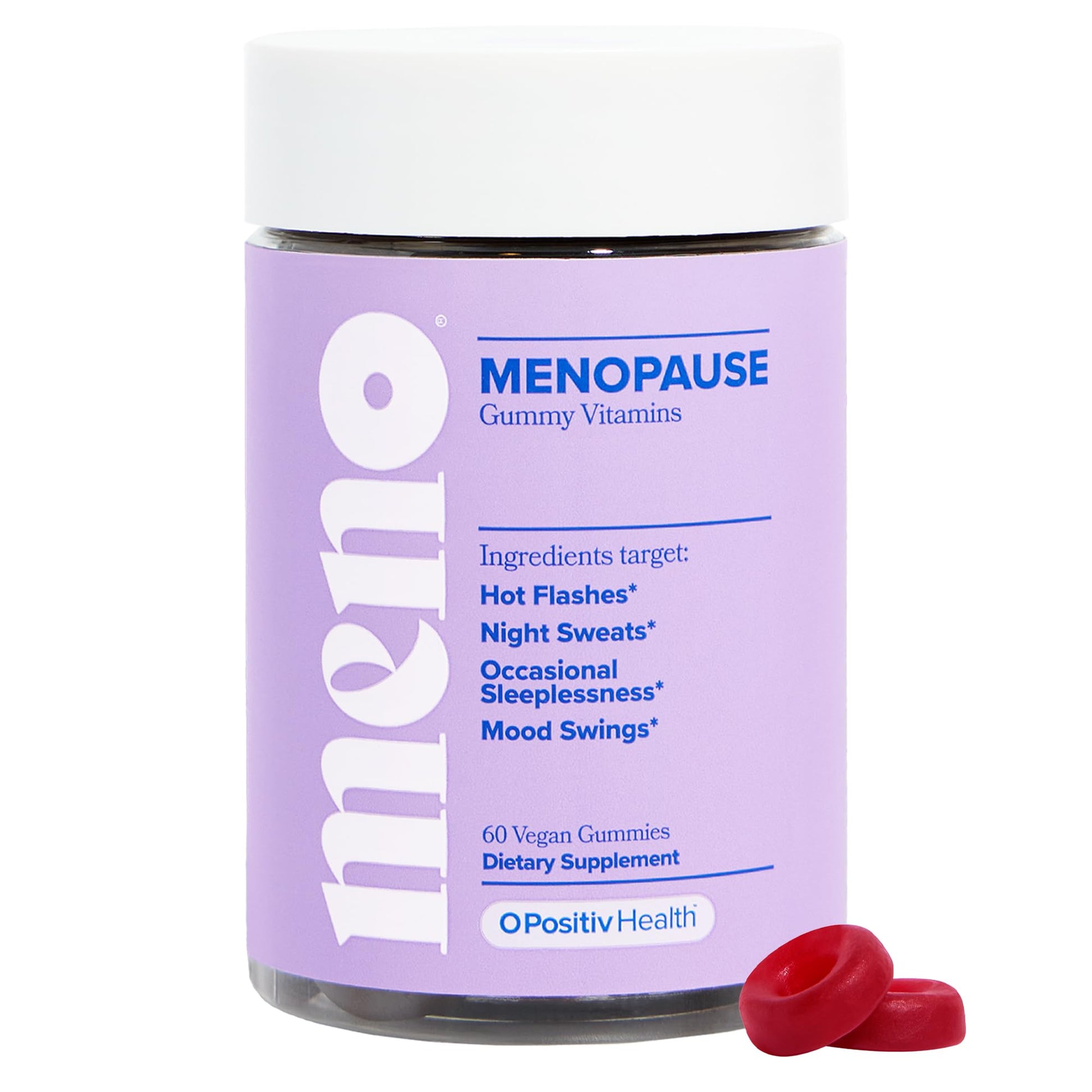 O Positiv MENO Gummies for Menopause, 30 Servings (Pack of 1) - Hormone-Free Supplements for Women with Black Cohosh & Ashwagandha KSM-66 - Helps Alleviate Hot Flashes, Night Sweats, & Mood Swings O PositivBuy Supplements Australia