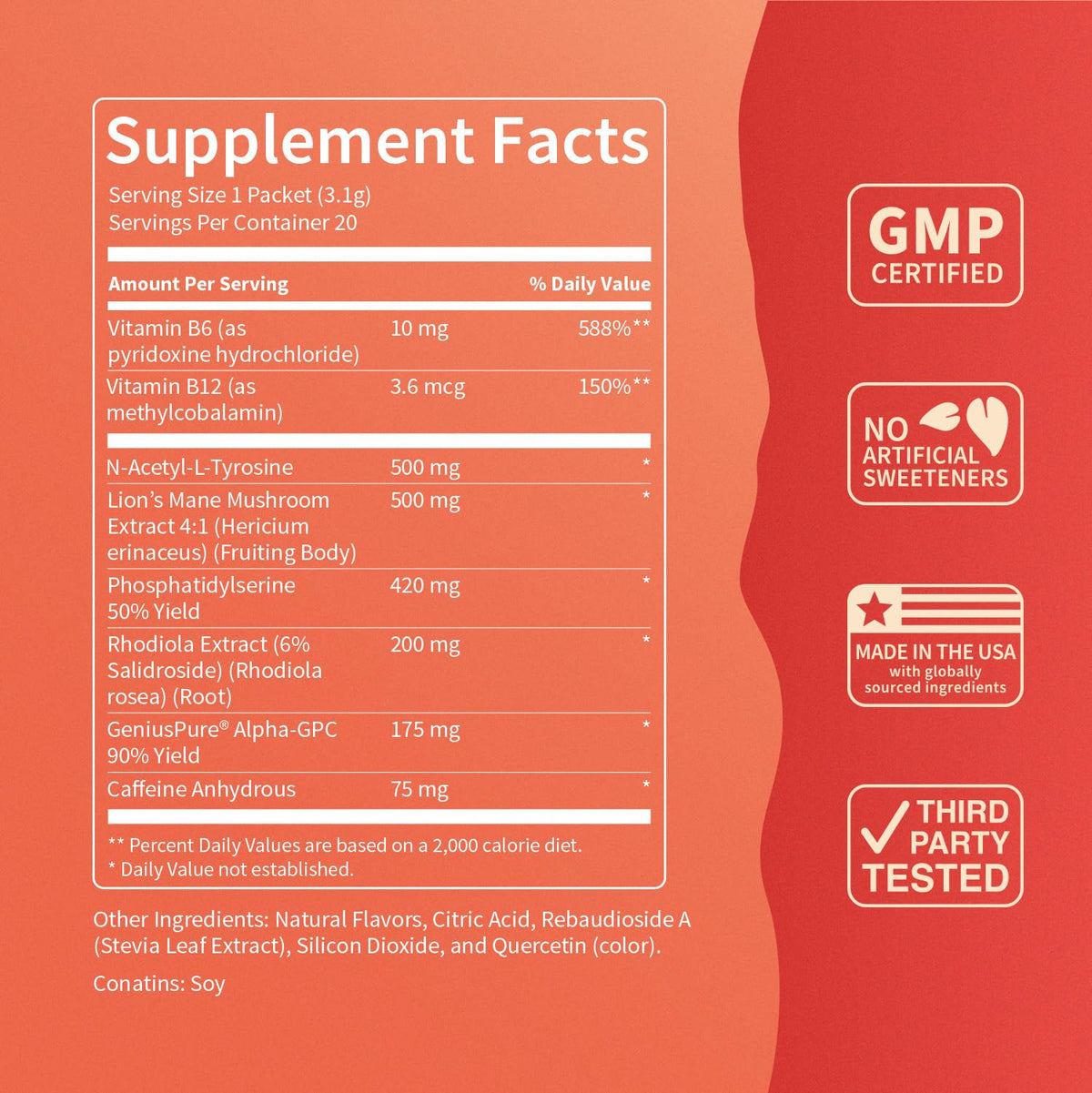 Nello Superfocus Mojito with Caffeine Nootropic Focus Drink Mix, 20 On-The-Go Packets, Alpha GPC, Lions Mane, Rhodiola, Sugar-Free NelloBuy Supplements Australia