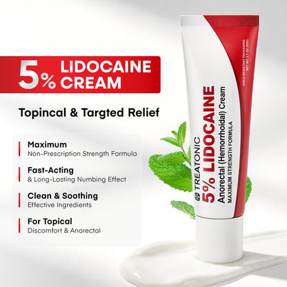 Treatonic 5% Lidocaine Numbing Cream: Lidocaine Cream for Pain Relief, Itching, Burning, Soreness, Hemorrhoid - Maximum Strength Topical Numb Cream - Fast Acting & Long Lasting Numbing Cream - 4.2 oz TreatonicBuy Supplements Australia