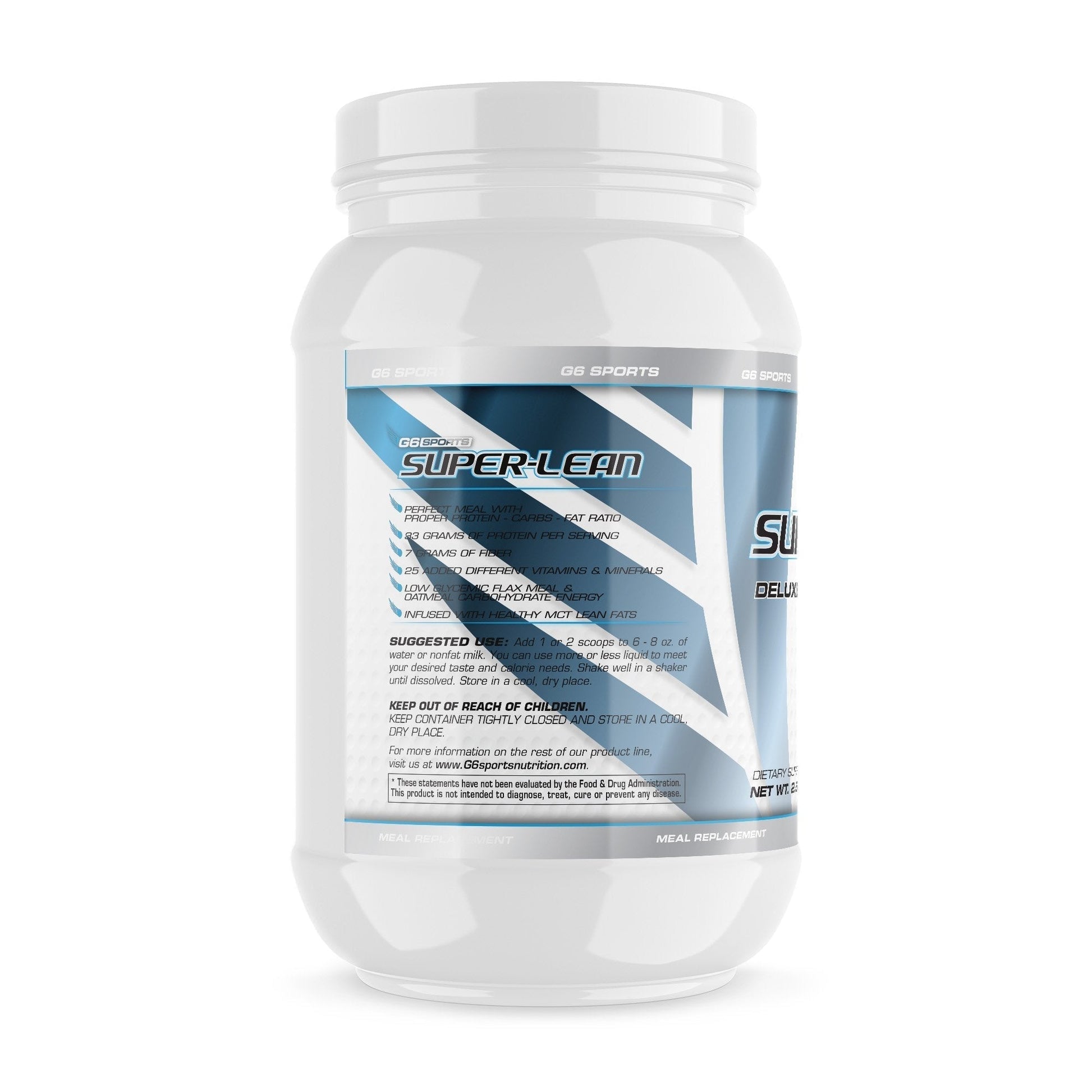 G6 Sports Nutrition Super-Lean Deluxe Meal Replacement (32g Protein, 7g Fiber, 25 Added G6 SportsBuy Supplements Australia