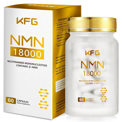 KFG NMN 18000 - NMN Nicotinamide Mononucleotide Supplement with Resveratrol, Stabilized Form & 99% High Purity to Boost NAD+ Levels for DNA Repair Supplement,for Healthy Aging,60 Capsules KFGBuy Supplements Australia