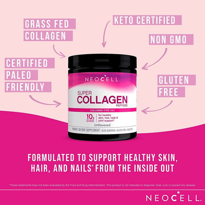 Neocell, Super Collagen, Type 1 & 3, 7 oz (198 g) NeocellBuy Supplements Australia