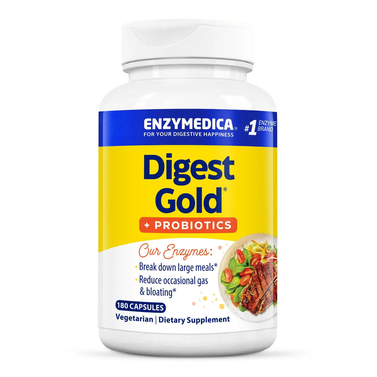 Enzymedica Digest Gold + Probiotics, 2-in-1 Digestive Enzymes & Probiotic Support, Promotes Gut Health with 1 Billion Active Cultures, 180 Capsules Enzymedica buy supplements Au