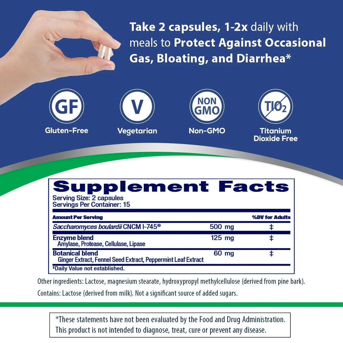 Florastor Advanced Gas and Bloat Probiotic, Digestive Enzymes and Botanicals, Plus Probiotics for Digestive Health, 30 Capsules FlorastorBuy Supplements Australia