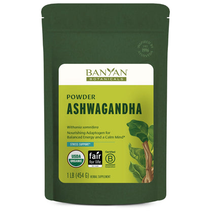 Banyan Botanicals Organic Ashwagandha Root Powder–1lb Bulk (504 Servings)Natural Cortisol Manager & Adrenal Support–Stress Relief, Better Sleep & Energy–Adaptogen for Smoothies & Moon Milk–Vegan,FFL* Banyan BotanicalsBuy Supplements Australia
