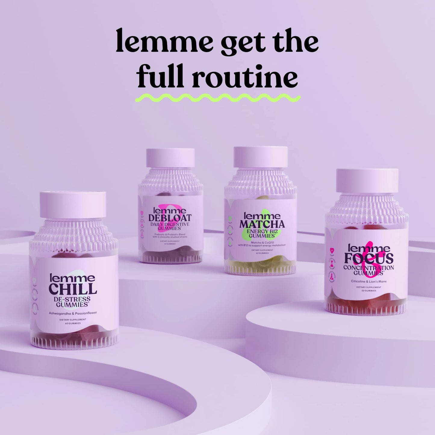 Lemme Chill Stress Relief Gummies with 300mg KSM-66 Ashwagandha, Lemon Balm, Passionflower & Goji to Support Relaxation, Healthy Cortisol & Sleep - Gluten-Free, Non-GMO, Mixed Berry (60 Count) LemmeBuy Supplements Australia