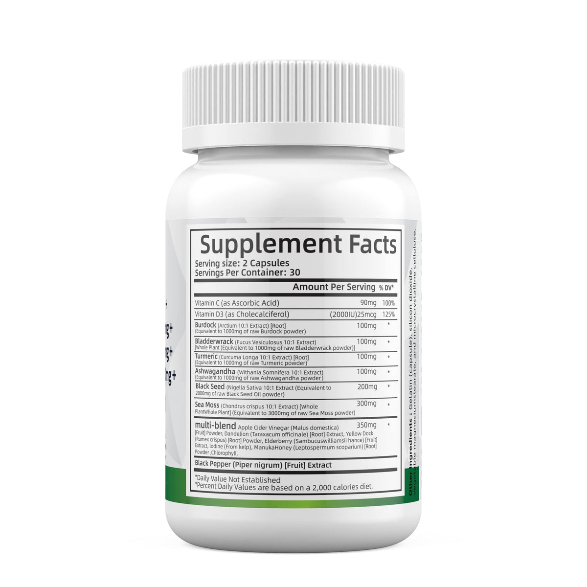 Sea Moss 3000mg Black Seed Oil 2000mg Ashwagandha 1000mg Turmeric 1000mg AlodiBuy Supplements Australia