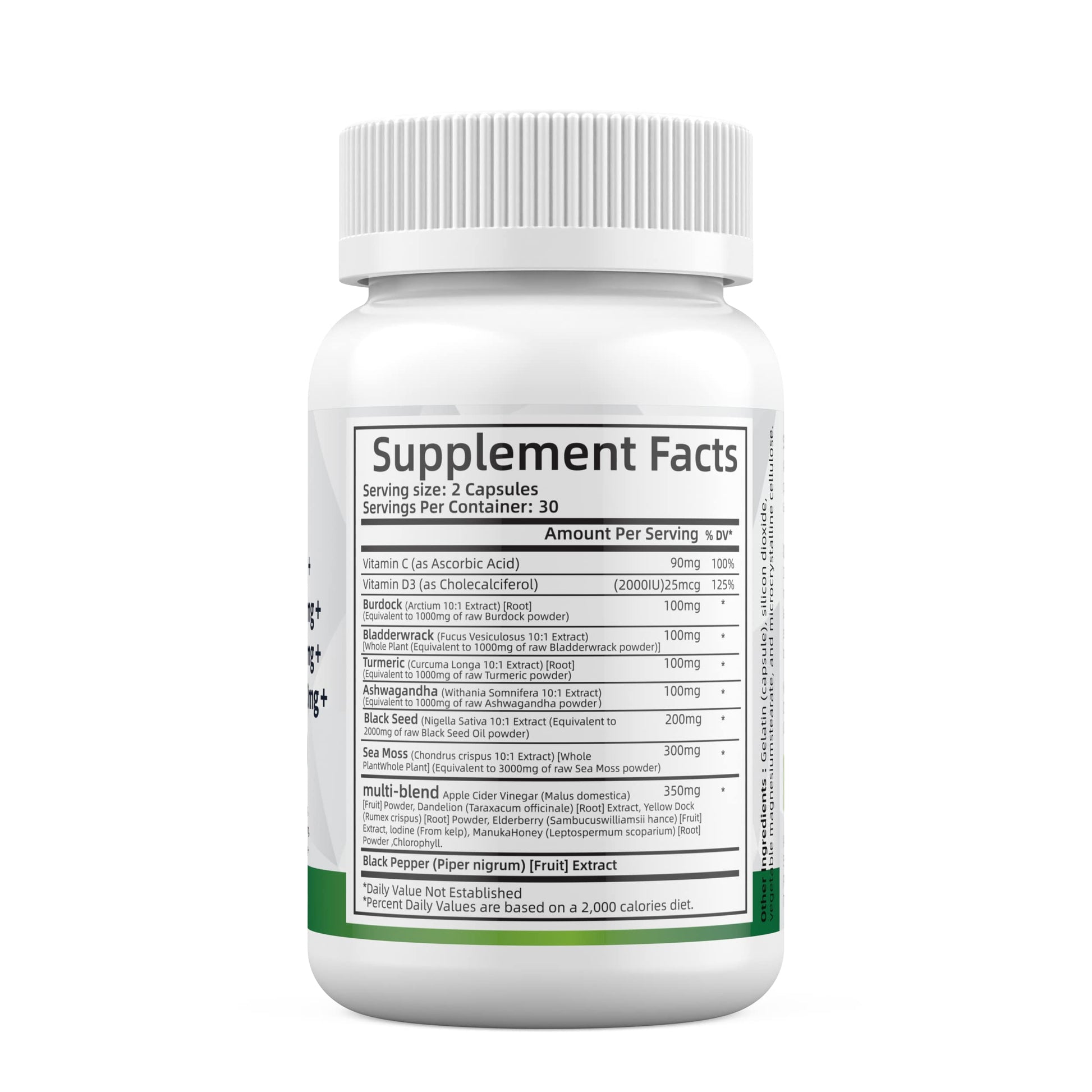 Sea Moss 3000mg Black Seed Oil 2000mg Ashwagandha 1000mg Turmeric 1000mg AlodiBuy Supplements Australia