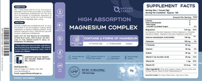 NATURE TARGET Magnesium Powder Supplement with Glycinate, Citrate, Malate, Magnesium Complex with L-Theanine & Vitamin B6 for Muscle, Heart & Brain, Vegan, 10.58 oz (100 Servings), Lemon Orange Flavor NATURE TARGETBuy Supplements Australia