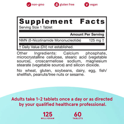 Jarrow Formulas Nicotinamide Mononucleotide (NMN) - 60 Tablets - Supports Energy Production - Dietary Supplement - Vegan, Gluten Free, Non-GMO - 60 Servings (Packaging May Vary) Jarrow FormulasBuy Supplements Australia