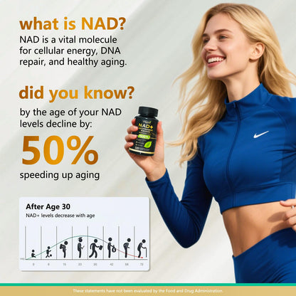 UNcena NAD Supplement 1500mg - Liposomal NAD+ Nicotinamide Riboside with Resveratrol, NAD Plus Boosting - Support Cellular Health, Stamina & Healthy Aging for Women & Men- 120 Capsules UNcenaBuy Supplements Australia