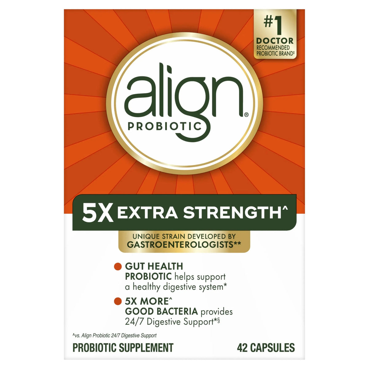 Align Probiotic, Extra Strength, Probiotics for Women and Men, Probiotics for Men, Probiotic Capsules have 5X CFUs, 42 Capsules AlignBuy Supplements Australia