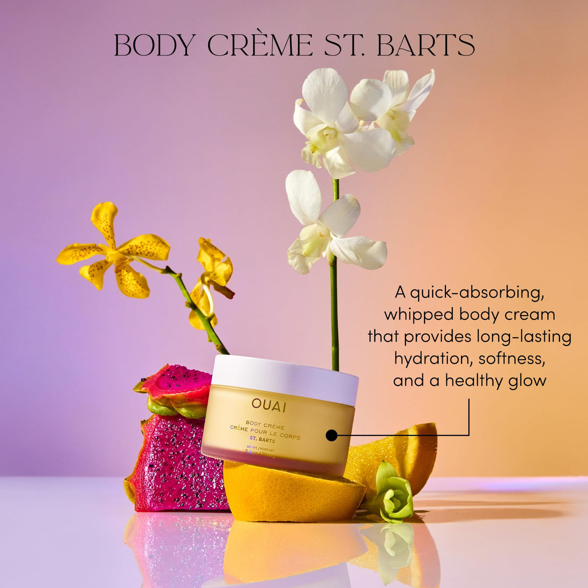 OUAI Body Creme, St. Barts Travel Size - Hydrating Whipped Body Cream with Cupuaçu Butter, Coconut Oil & Squalane - Softens Skin & Delivers Radiant Glow - Sulfate-Free Skin Care (3.4 oz) OUAIBuy Supplements Australia