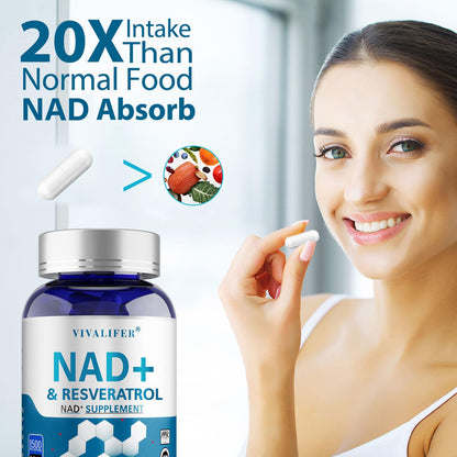 DQQI NMN Supplement Alternative 1500 mg - 120 Capsules (40 Day Supply) High Purity NAD+ & Resveratrol for Anti-Aging, Antioxidant Support, Energy & Focus Boost DQQIBuy Supplements Australia