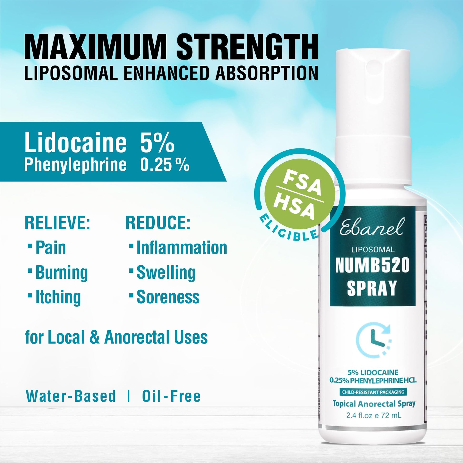 Ebanel Bundle of Fungus Treatment 1 Oz, and Lidocaine Numbing Spray Ebanel buy supplements Au