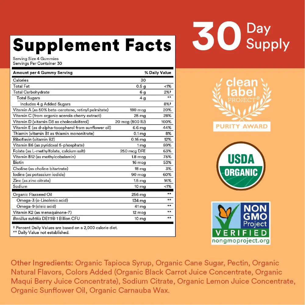 SmartyPants Organic Kids Multivitamin Gummies: Probiotics & Garden of Life Dr. Formulated Probiotics Organic Kids+ Plus Vitamin C & D - Berry Cherry - Gluten SmartyPantsBuy Supplements Australia