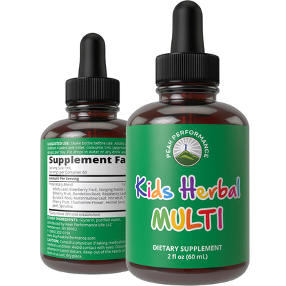 Kids Vitamins from Herbs. Liquid Kids Herbal Multivitamin. No Bitter Taste. Sugar Free 14-in-1 Vegan Supplement Drops for Toddlers, Children, Teens. Mixed in Water They Won't Even Taste It Peak PerformanceBuy Supplements Australia