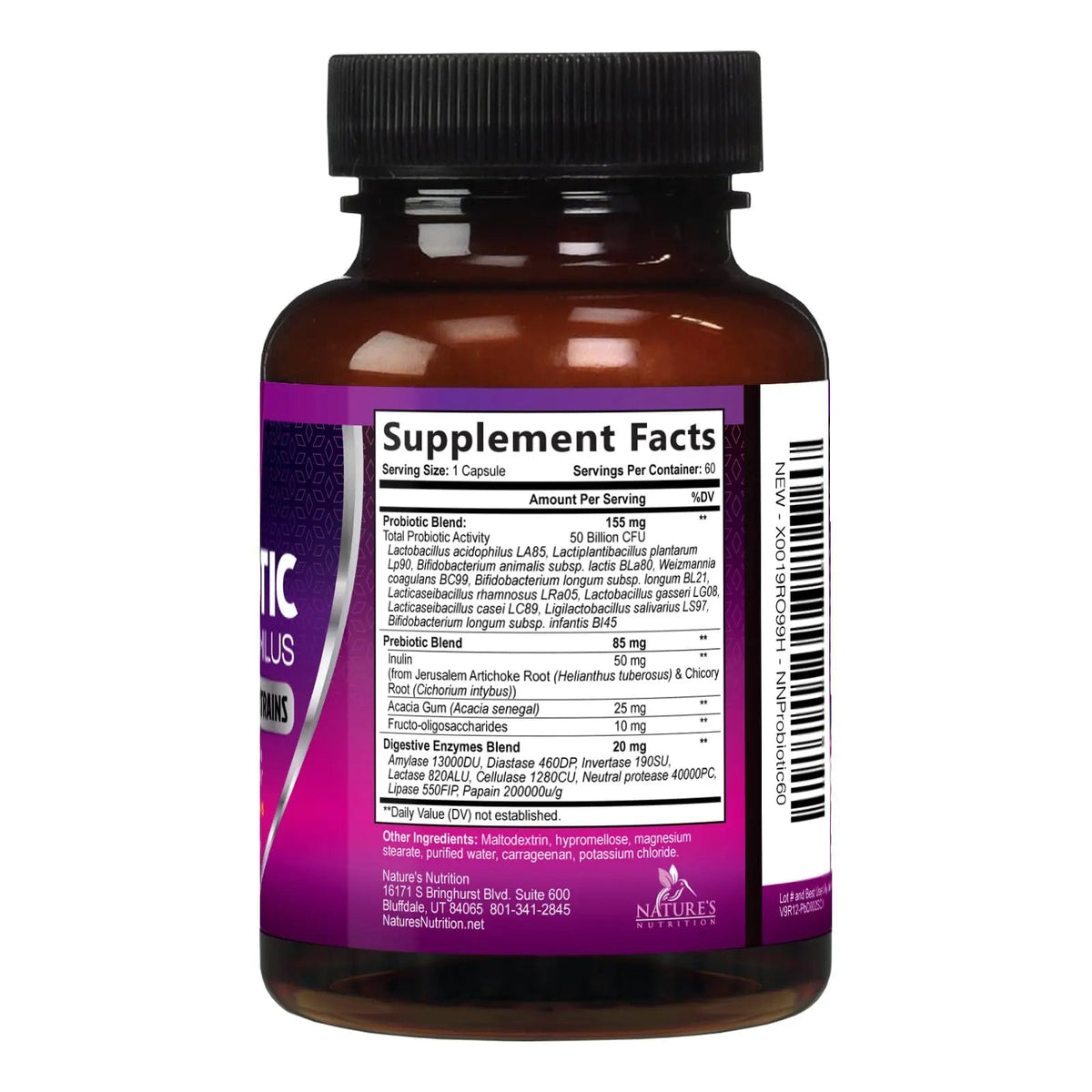 Probiotics 50 Billion CFU per Serving - 10 Strains + Prebiotics - Digestive Health, Gut & Immune Support - Supports Occasional Constipation, Gas & Bloating for Women & Men Shelf Stable - 60 Capsules Nature's NutritionBuy Supplements Australia