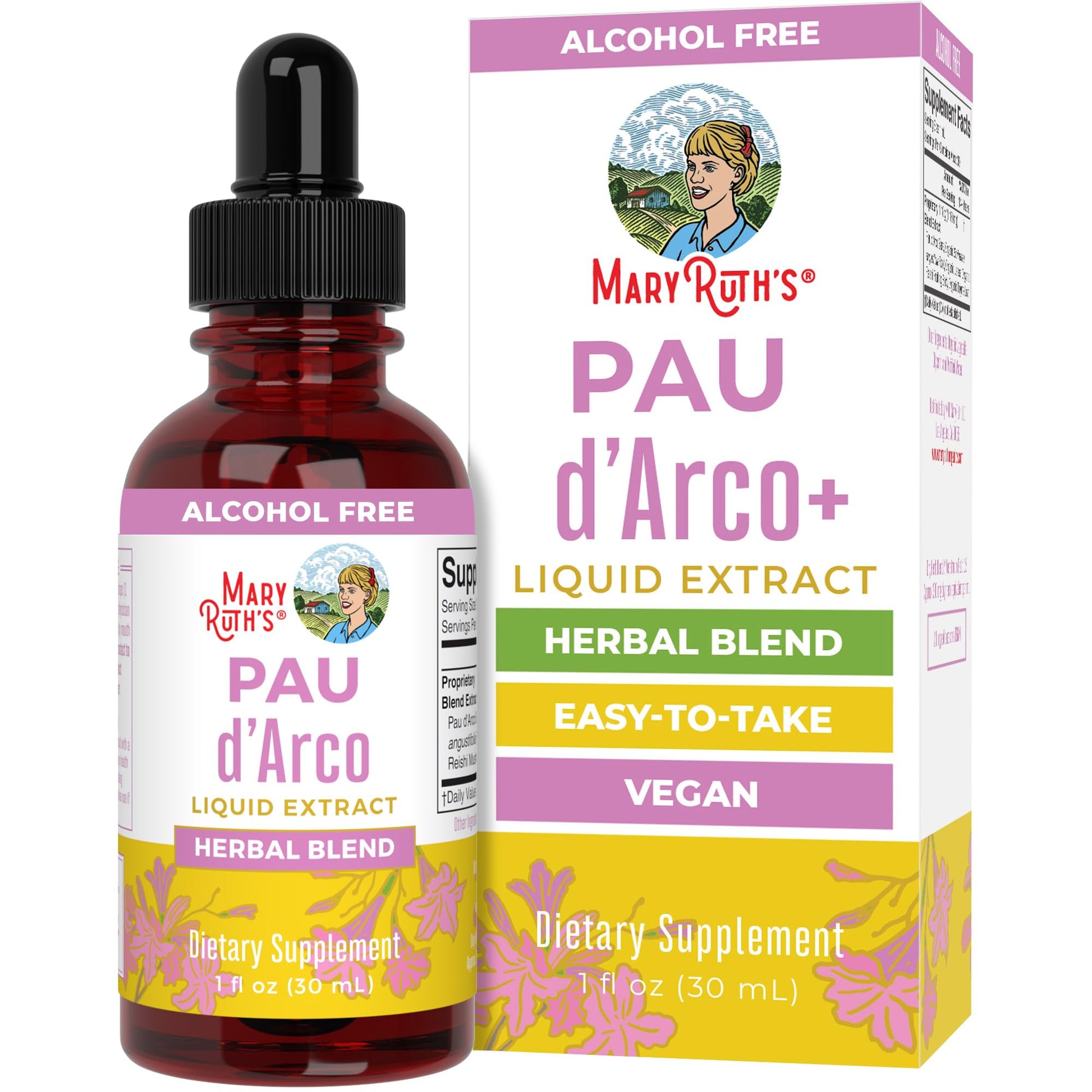 MaryRuth Organics PAU D'Arco Herbal Blend | Reishi Mushroom | Echinacea angustifolia Root | Usnea Lichen | Thyme Leaf | Vegan | Non-GMO Project Verified | Gluten Free | 30 Servings | 1 Fl Oz MARYRUTH'SBuy Supplements Australia