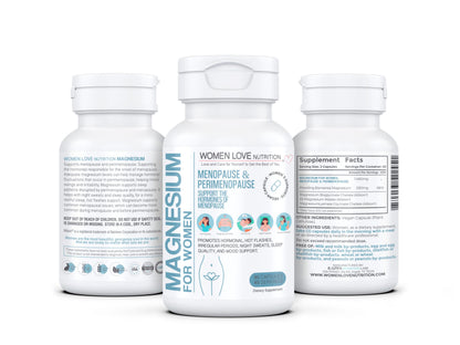 WOMEN LOVE NUTRITION, Magnesium for Women, Menopause & Peromenopause (90 Capsules) WOMEN LOVE NUTRITIONBuy Supplements Australia