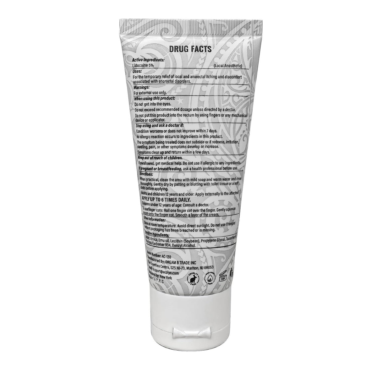 Acolye Numbing Cream Maximum Strength : 5% Lidocaine Topical Anesthetic - Extra Strength 5X Numbing with Menthol Arnica and Emu Oi (2 Fl Oz, Mint Flavor) AcolyeBuy Supplements Australia