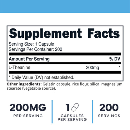 Type Zero L-Theanine (200mg) 200 Capsules - Clean L-Theanine Supplement, Keto, GMO-Free Type ZeroBuy Supplements Australia