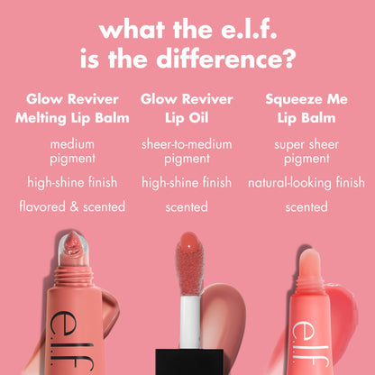 e.l.f. Glow Reviver Melting Lip Balm, Hydrating Tinted Lip Balm For A Glossy Finish & Soft, Supple Lips