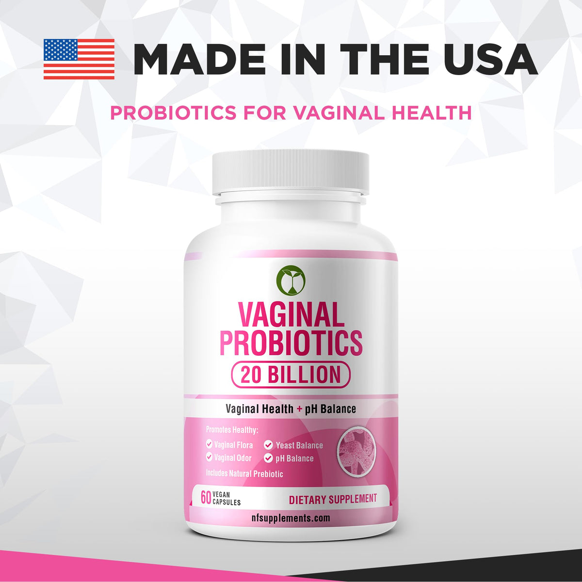 Vaginal Probiotics for Womens Health 20 Billion CFU | PH Balance & Vaginigal Odor Support 60 Capsules Natural Foundation SupplementsBuy Supplements Australia