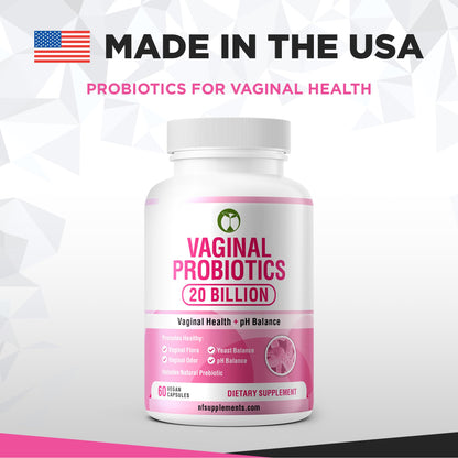 Vaginal Probiotics for Womens Health 20 Billion CFU | PH Balance & Vaginigal Odor Support 60 Capsules Natural Foundation SupplementsBuy Supplements Australia