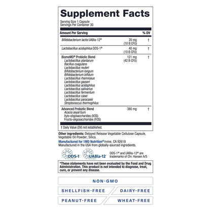 1MD Nutrition BiomeMD Probiotics | 62 Billion CFUs, 15 Comprehensive Strains - Pro & Prebiotics | Doctor-Formulated for Digestive Health & Immune Support | 30 Capsules 1MD NutritionBuy Supplements Australia