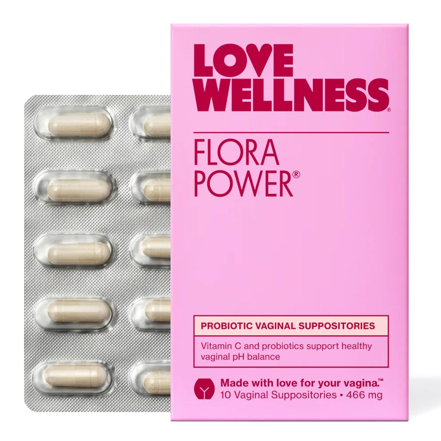 Love Wellness Flora Power | Vaginal Probiotic Suppositories with Vitamin C | Supports pH Balance & Vaginal Health | Fragrance-Free, Non-GMO & Paraben-Free | 10 Count Love WellnessBuy Supplements Australia