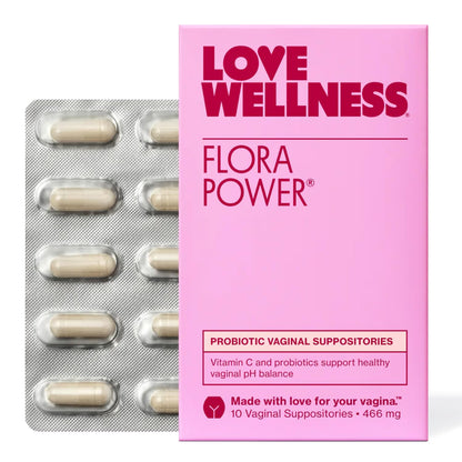 Love Wellness Flora Power | Vaginal Probiotic Suppositories with Vitamin C | Supports pH Balance & Vaginal Health | Fragrance-Free, Non-GMO & Paraben-Free | 10 Count Love WellnessBuy Supplements Australia